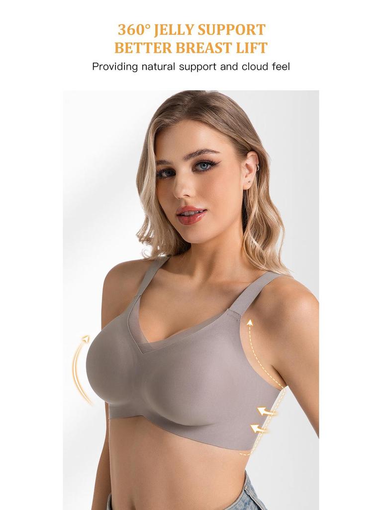 Wire-Free Seamless Bra: Enhances Bust, Smooths Underarm, Anti-Sag, Mesh Design, Plus Size
