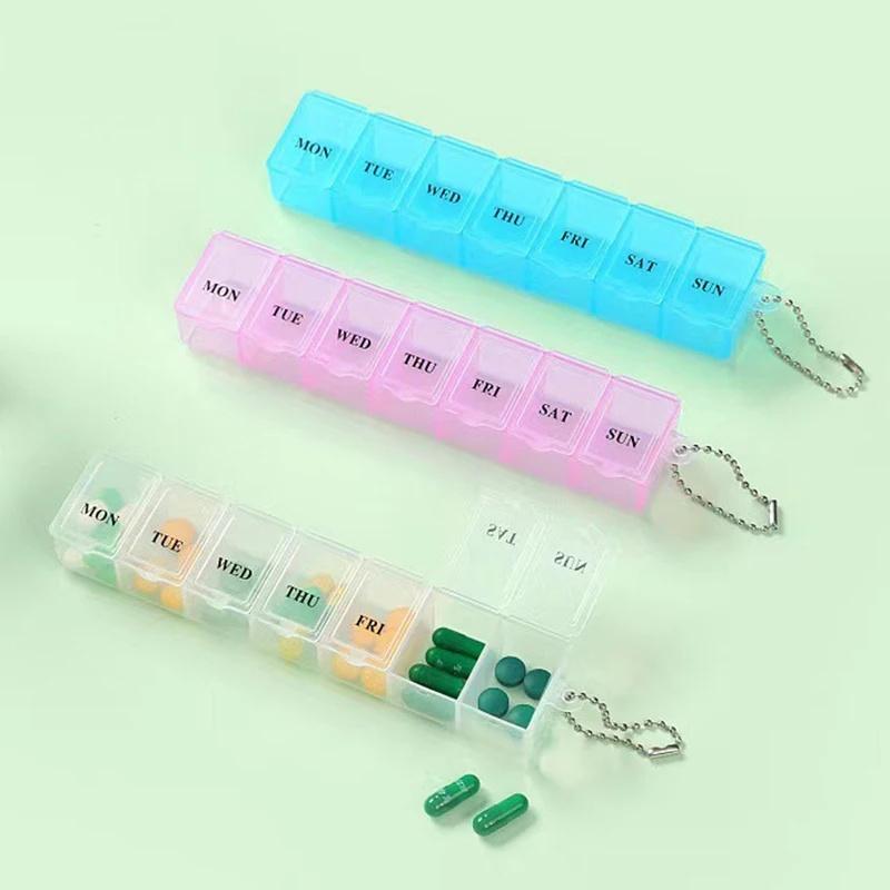 Portable Day Box Organizer Travel Storage Compartment Medicine Tablet Holder Pillsplitter Plastic Exquisite Weekly Container