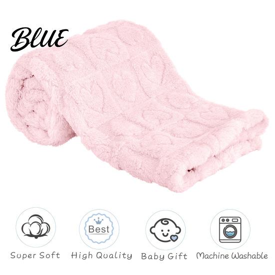 Love Themed Throw Solid Color Soft Touch Fluffy Plush Blanket Baby Heat Pattern All Season