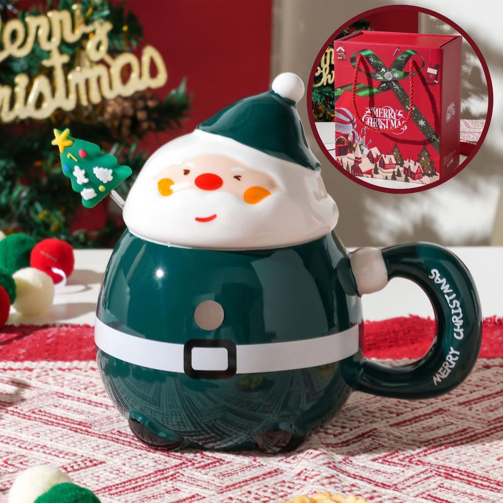 Christmas Gifts Creative Gifts Ceramic Mugs Large Capacity Business Men'S And Women'S Gifts Santa Claus High Value