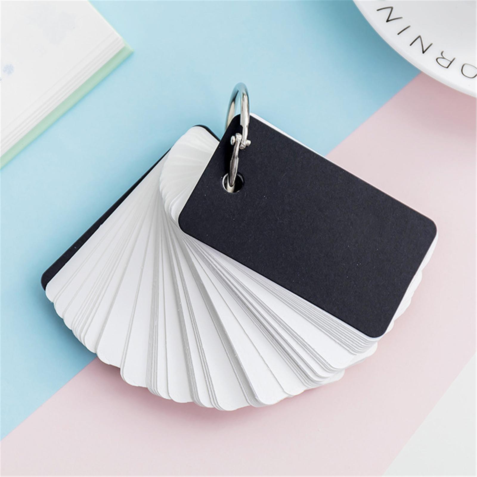 

100sheets Blank Card Portable Flash Cards Vocabulary Memorization White Cardboard Memo Pad Office School Learning Supplies