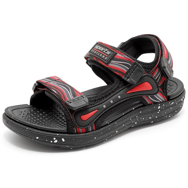 

Новая летняя студенческая детская повседневная пляжная обувь с открытым носком и мягкой подошвой для мальчиков 36 красный