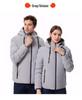 Men's Smart Heated Winter Jacket with Hood - Warm, Constant Temperature, Cold-Proof Cotton Coat