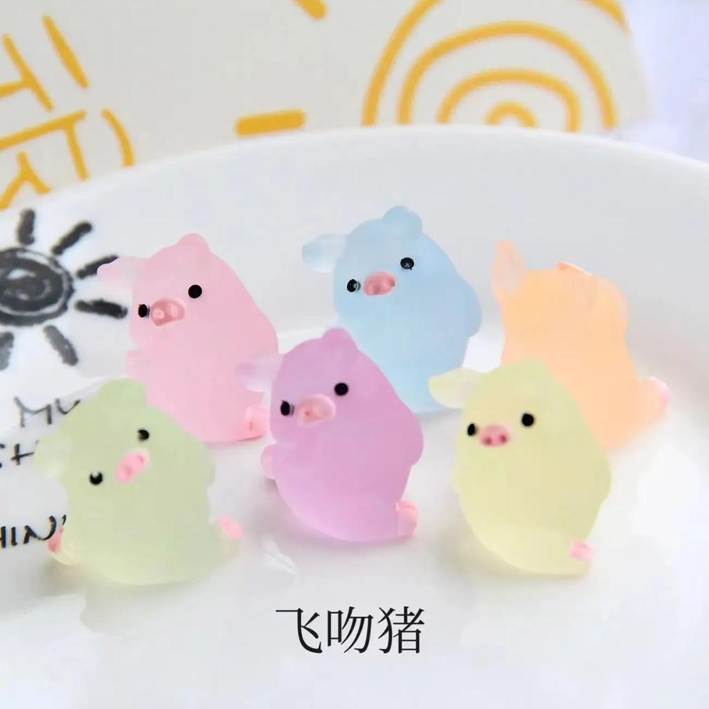 20-Piece Set of Miniature Piglet Figurines with Night Light for Car and Desktop Decor home decor  fairy garden