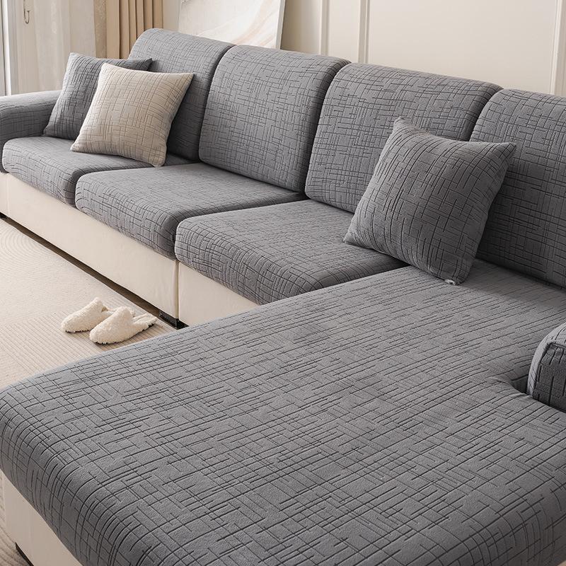 2025 Jacquard Velvet Stretch Sofa Slipcover - No Measurement Needed, Universal Fit, Fully Enclosed