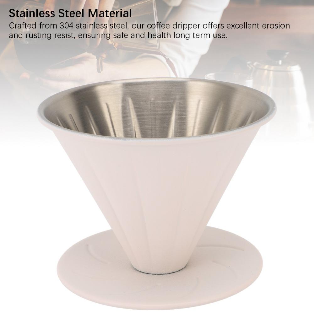 Efficient Grounds Filtration Stainless Steel Coffee Filter Cup Reusable Coffee Dripper  Camping