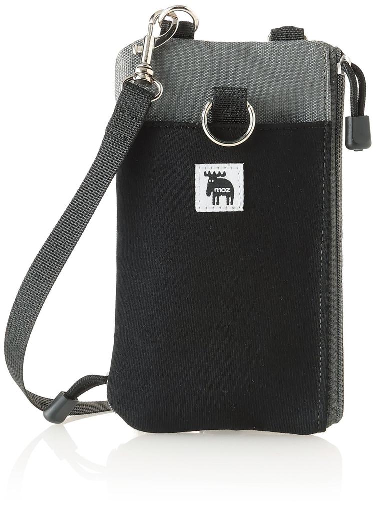 Smartphone shoulder smartphone smartphone pouch with can be operated while with 8610 black x charcoal gray [Mozu] bag, case, strap, zipper, thin,