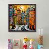 Full Embroidery Cotton Thread 14CT Counted Houses Cross Stitch Kit 40x40cm