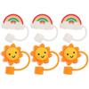 6pcs Straw Dust Plug Portable Child Straw Hat Cover