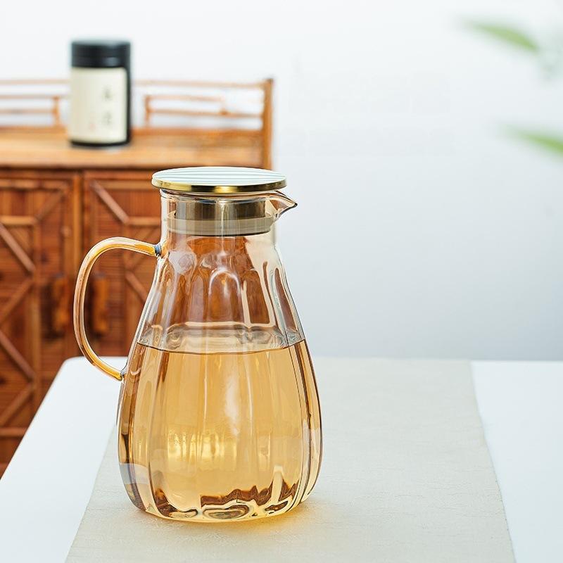 Pumpkin Pot Amber Gray Large Capacity Home Living Room Transparent Cool White Open High Temperature High Borosilicate Glass Cold Water Kettle