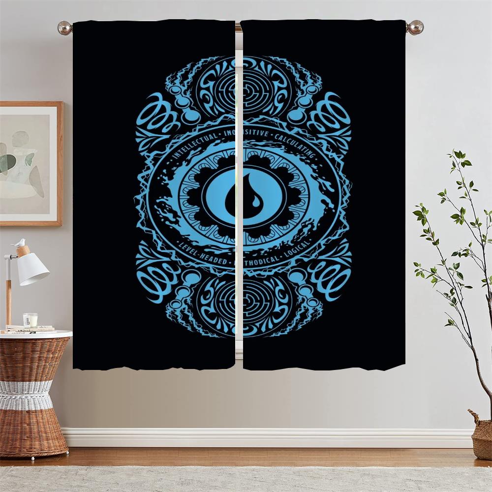 Magic the Gathering Kitchen Curtains Blackout Curtains for Window Chiffon Curtain Tiebacks Curls Blinds Cabinets for Living Room