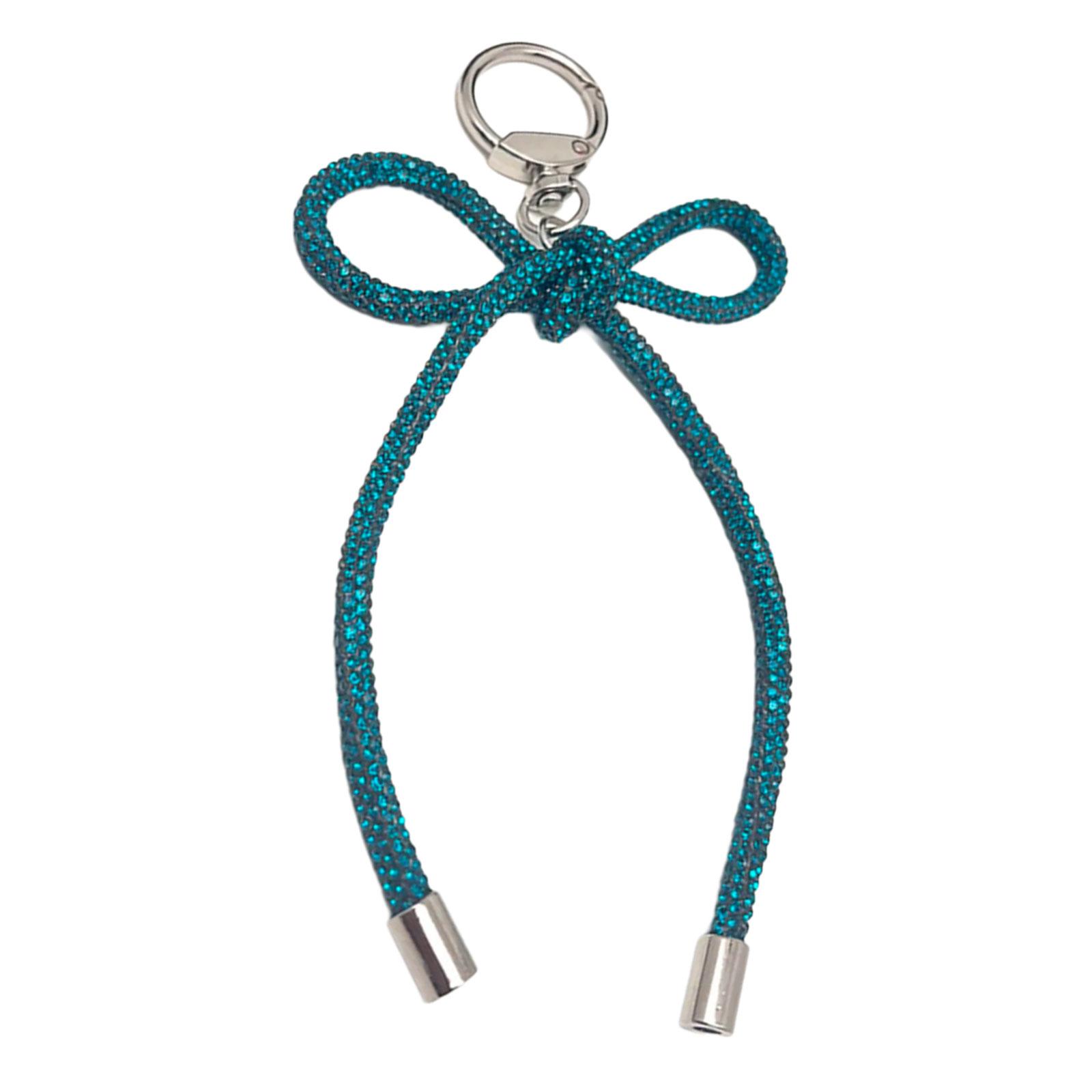 

Elegant Bowknot Key Rings Accessories Decorative Rhinestones Bowknot Pendant Keychain for Trendsetters and Collectors синій