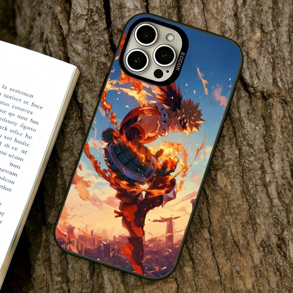 Katsuki Bakugo Phone Case For iPhone 17,16,15,14,13,12,11 Plus,Pro Max,XS,Colorful Silver Phone Case Funda Cover