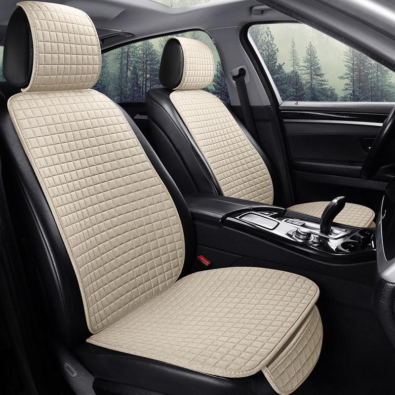 Universal Fiber Linen Car Seat Cushion - Five-Seat, Small Waist, Four Seasons Pad