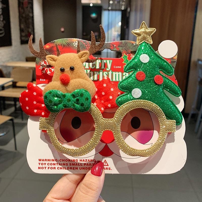Christmas Glasses Frame Santa Claus Christmas Tree Elk Merry Christmas Glasses Props Christmas Decorations Party Decorations