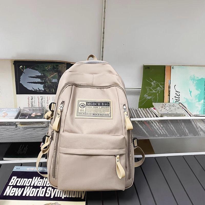 

Japan Imported Large Capacity Male High School Student Middle School Student Backpack Backpack Female Student Student Computer Bag Khaki medium without pendant