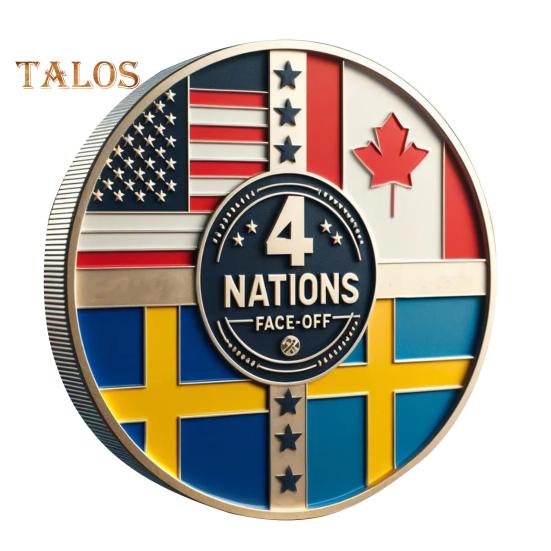 

Памятная монета «Хоккей четырех наций», символ хоккейной славы, коллекционный карманный жетон для монет, подарок любителям хоккейной игры A