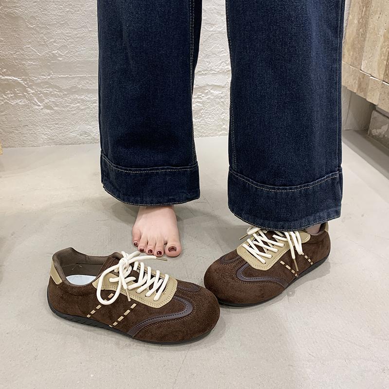 Retro Platform Women 2026 New Spring and Autumn Light and Versatile Sneakers 35 коричневый
