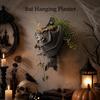 Halloween Bat Shaped Flower Pot 3D Printed Bat Wing Flowerpot Wall Plant Pot Home Decoration