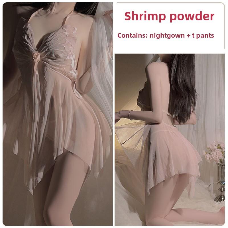 Sex Underwear Pure Desire Wind Perspective Mesh Sexy Butterfly Hot Large Size Nightdress Women's Uniform Suit