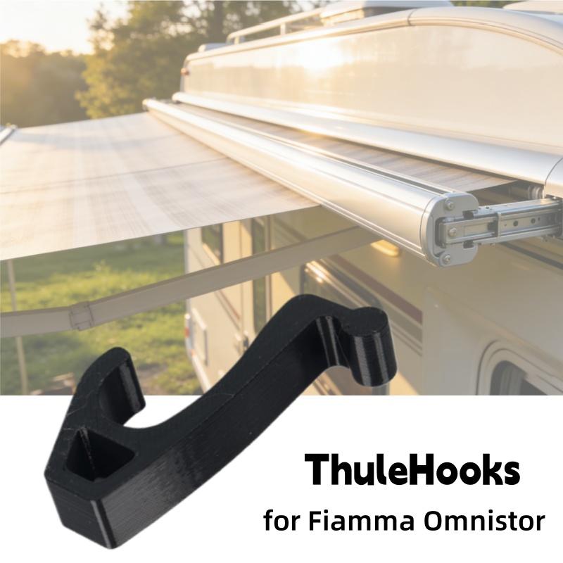 4 Pack Awning Hooks For Thule Fiamma Omnistor Durable Plastic RV Camper Rail Clips For Lights Towels Lamps Pro