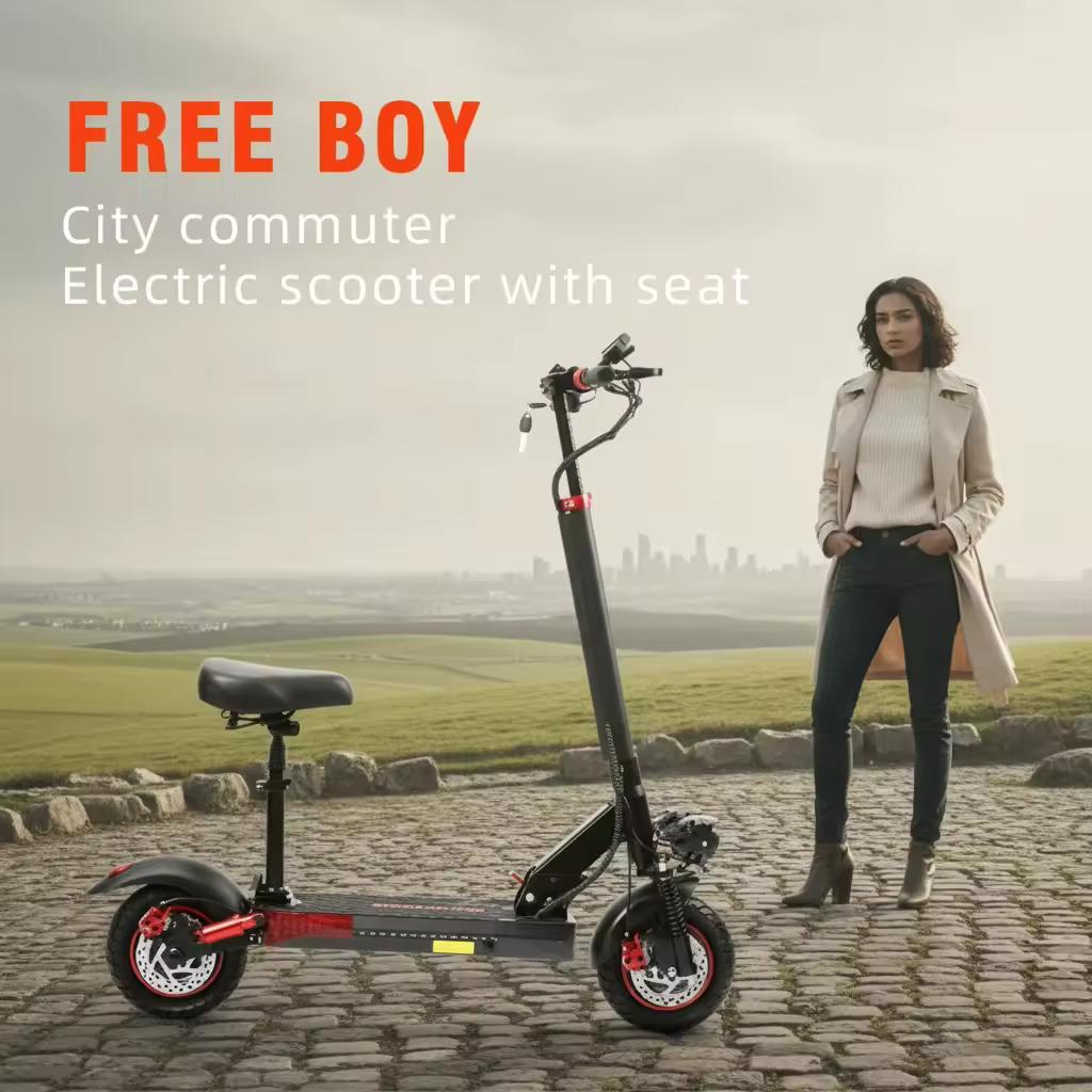 FREEBOY J01 Składana Elektryczna Hulajnoga dla Dorosłych, Silnik 800W, Bateria 48V 15Ah, Koło 10 Calowe, Zasięg 50-55KM Miejska Hulajnoga do Codziennego Dojazdu