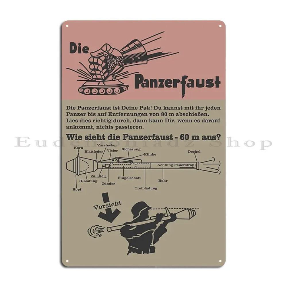 PanzerfaustWW2MetalSign Panzerfaust German WW2 Infographic Diagrams Metal Sign - Customize Home Tin Poster, Cinema Decor