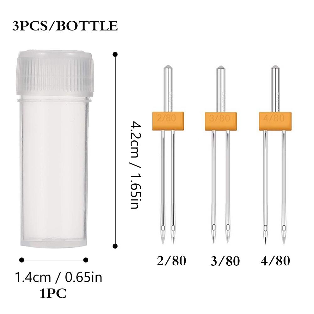 3PCS Sewing Machine Twin Needles Double Twin Stretch Needles 3/75 3/80 3/90 Sewing Needles for Embroidery DIY Sewing Accessories
