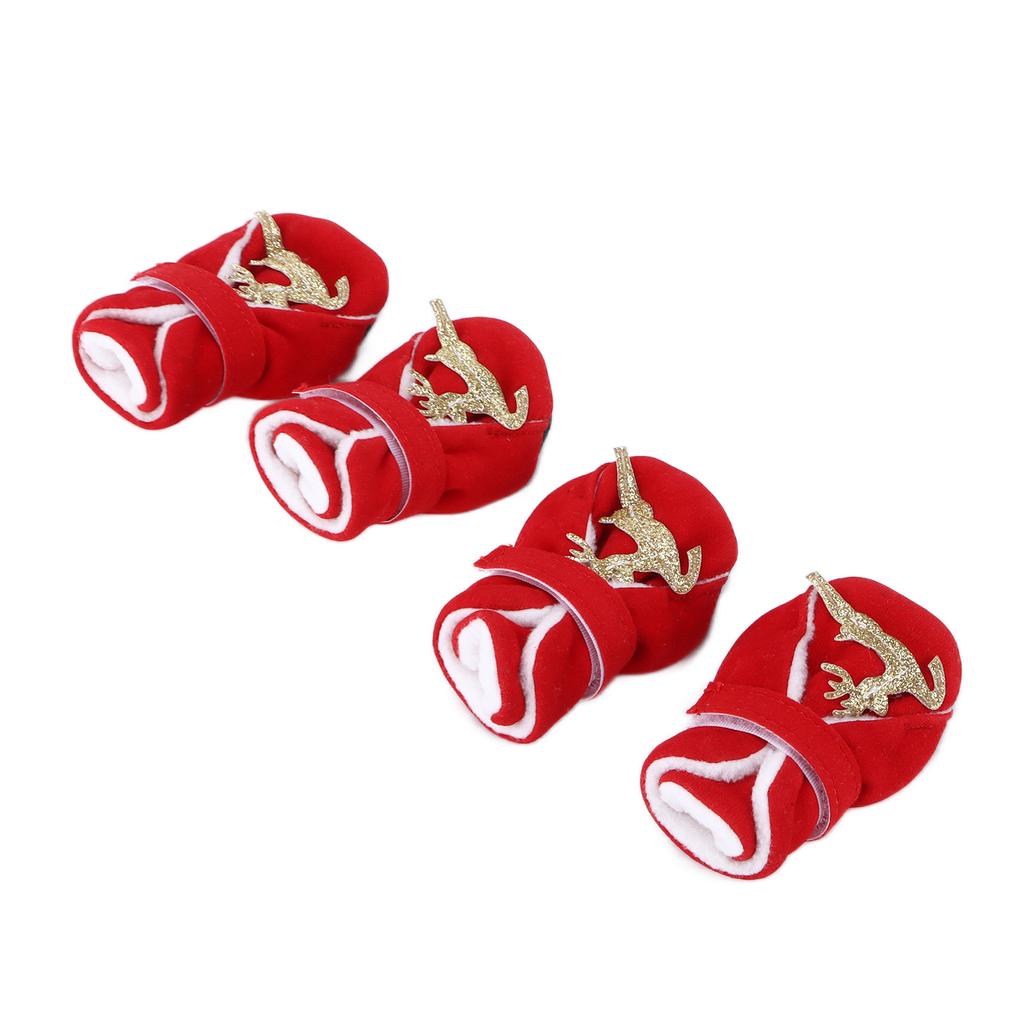 4 Pares de Sapatos Quentes para Cães Fofos Confortáveis Quentes Botas de Inverno para Cães de Porte Pequeno e Médio