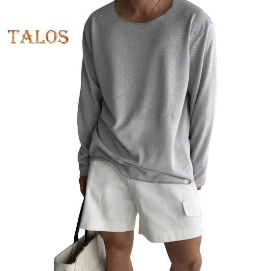 Jaro Podzim Muži Top Kulatý výstřih Dlouhé Rukávy Tenké Vyhloubené Jednobarevné Volné Pulovr střední délky Hip Hop Streetwear Mikina