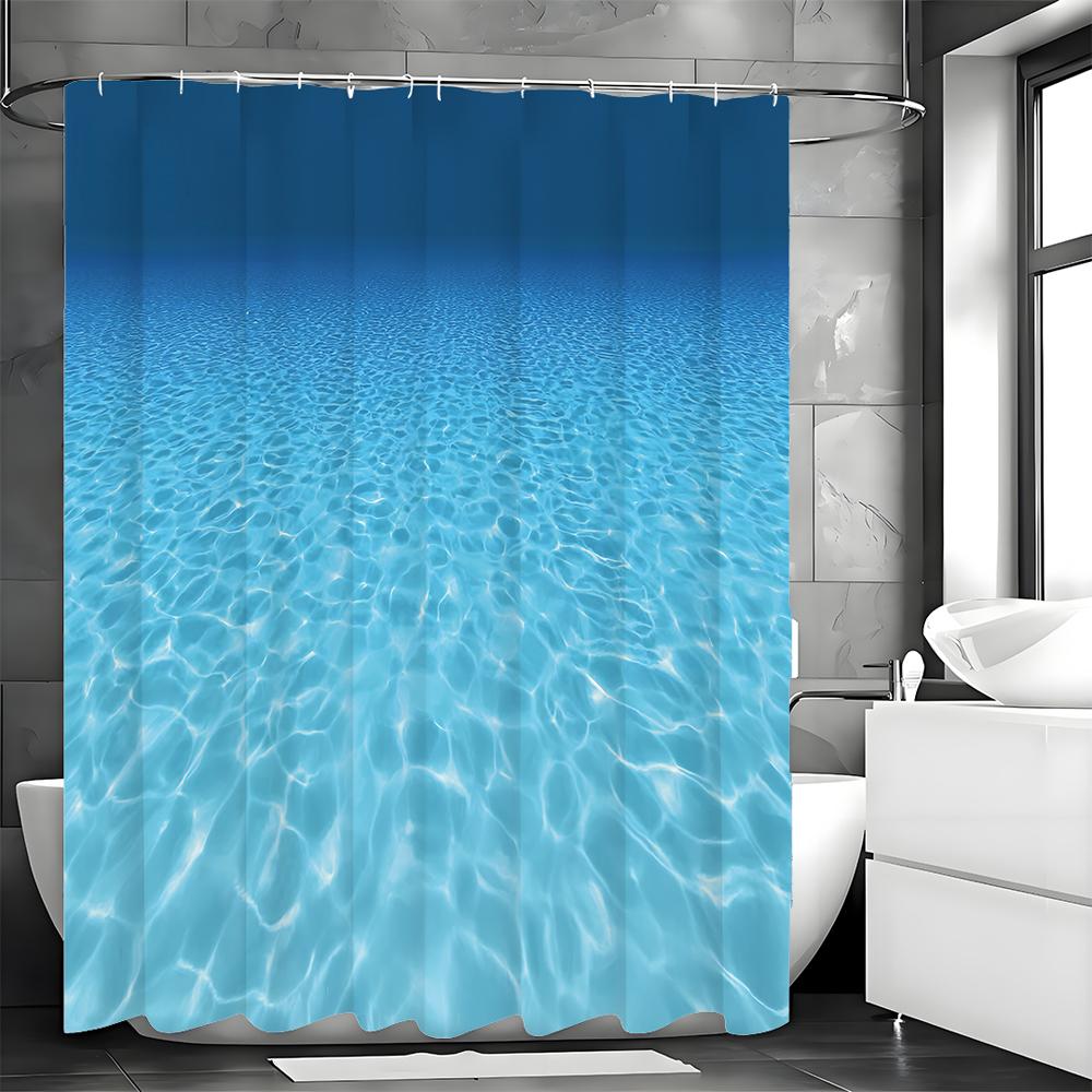 Ocean Underwater Shower Curtain, Bathroom Decorative Shower Curtain, Waterproof Shower Curtain with Hooks