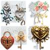 Vintage Key Silicone Molds Heart Lock Keyhole Fondant Mold Cake Decorating Tools Cupcake Topper Chocolate Candy Craft Gum Paste Polymer Clay