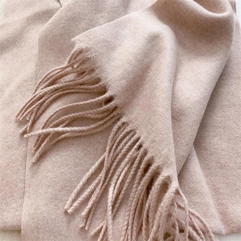 2025 Winter Wollschal für Damen Langer Warmer Kaschmirschal Hijab Einfaches Damen Schal Wickeltuch Weibliches Pashmina Bandana Kopftücher Neu