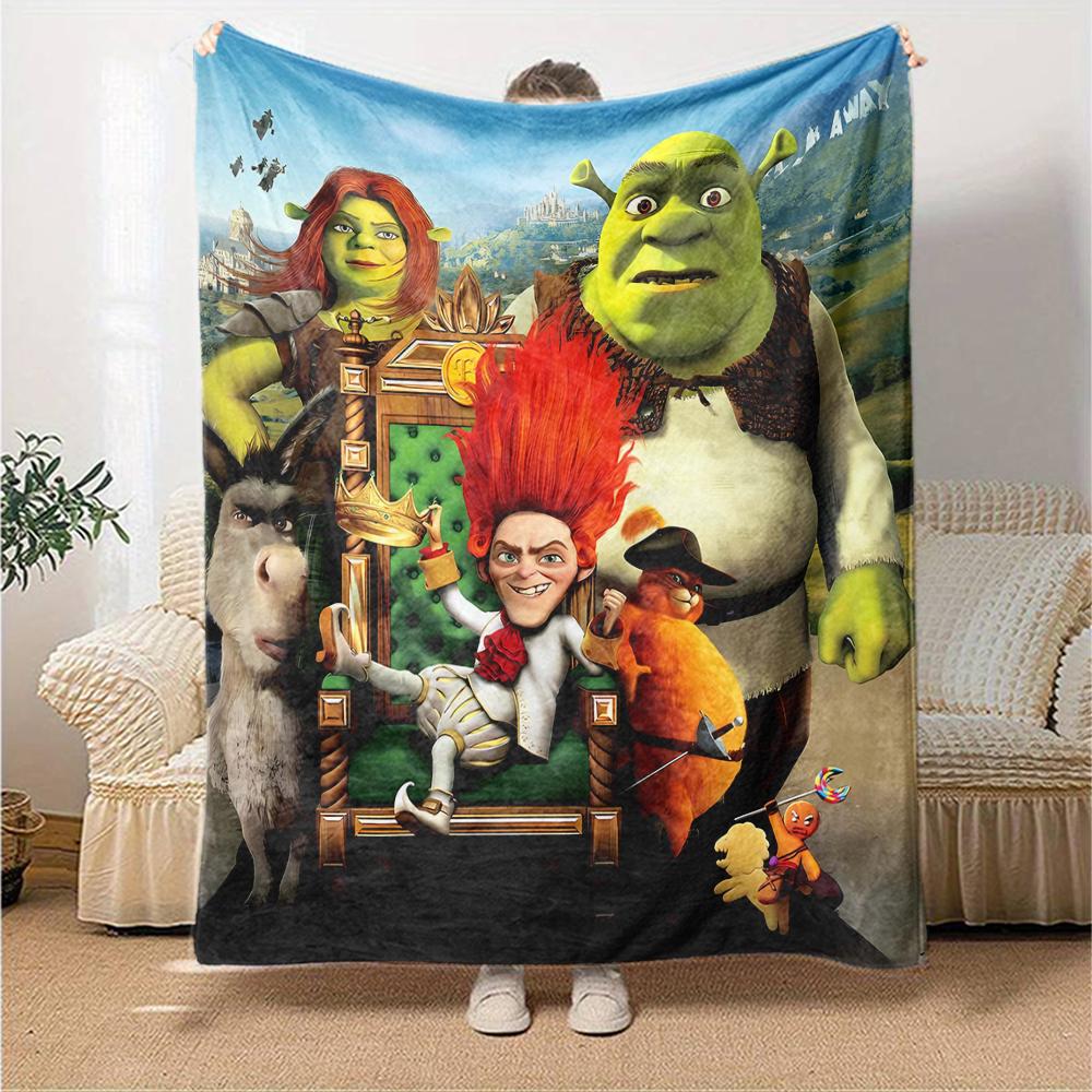 1pc Shrek1 Blanket, Gift, for Men and Women, Soft Blanket, Good for Sofa Bed Couch Travel, Lightweight Flannel Blanket