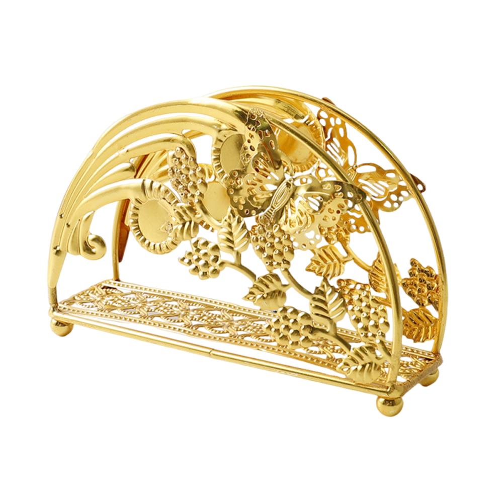 Hollowed-out Design Metal Napkin Holders Flowers&Leaves Tissue Storage Rack  Countertops