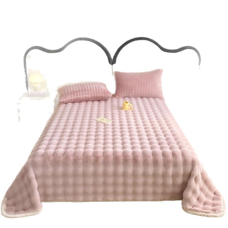 Plush Rabbit-Bed 3-Piece Set: Solid Color Duvet Cover & Rounded Corner Bed Sheet