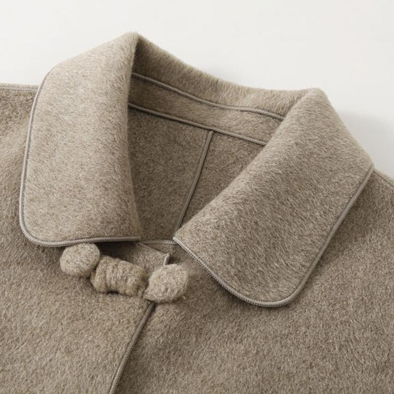 Middle Age Women's Wool & Blends Coats Plus Size Autumn Elegant Loose Outerwears Lady Jackets