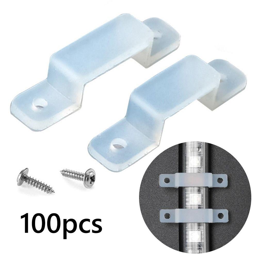 100pcs No Shading LED Strip Fix Clips Silicone LED Strip Mounting Brackets  LED Light Installation