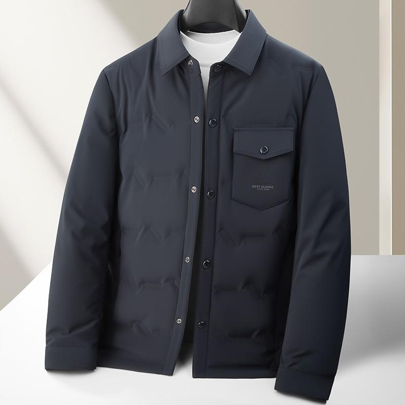 Mens Lightweight Down Jacket Slim Fit Warm Business Casual Coat Young Adults Winter