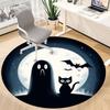 1pc Ghost Cat Office Round Area Rug, Under Office Chairs Bedroom Living Room Home Decor, Room Deco, Available in Various Sizes