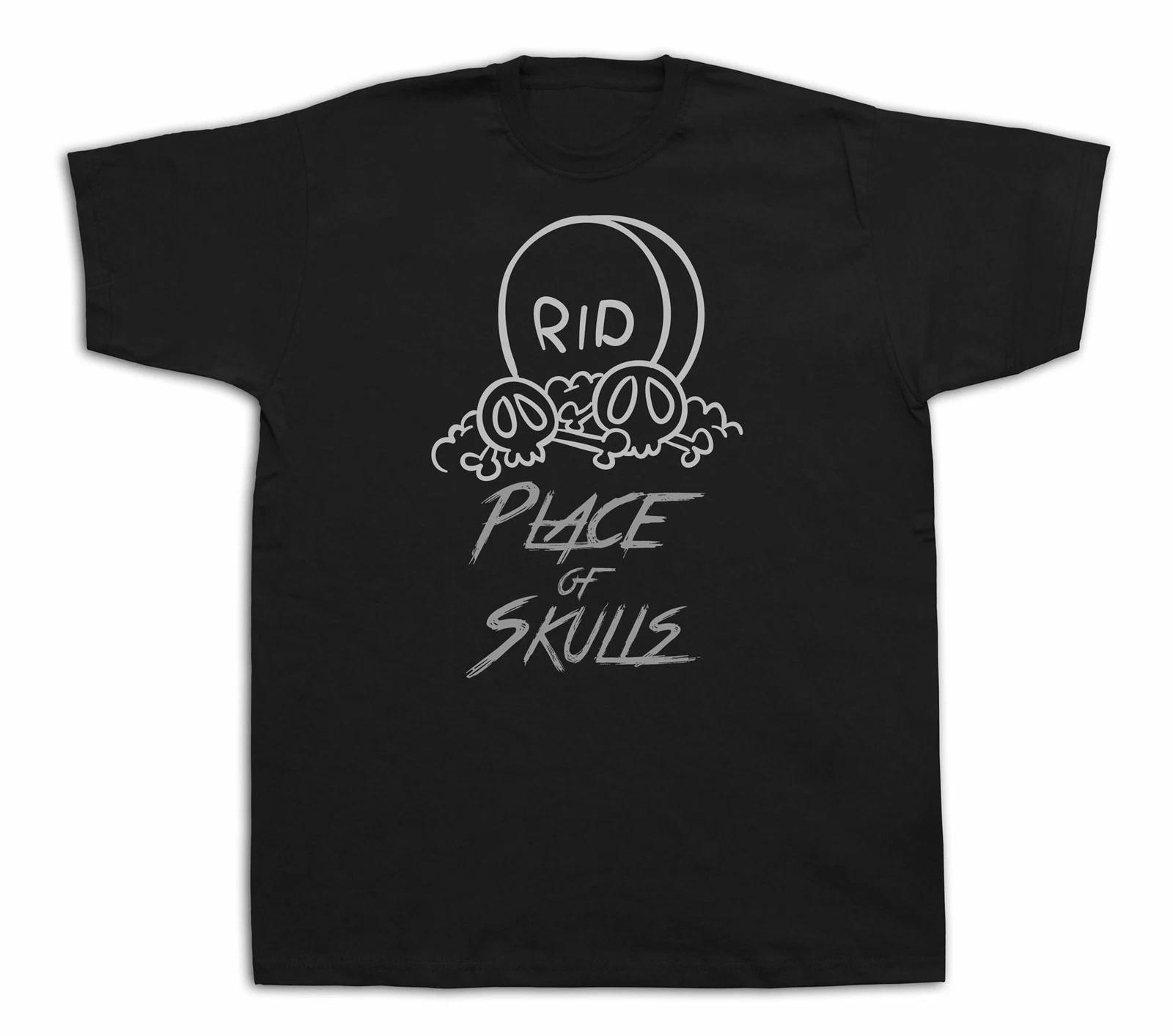 New Mens cotton Tshirt print Place of skulls end RIP fashion graphic design M