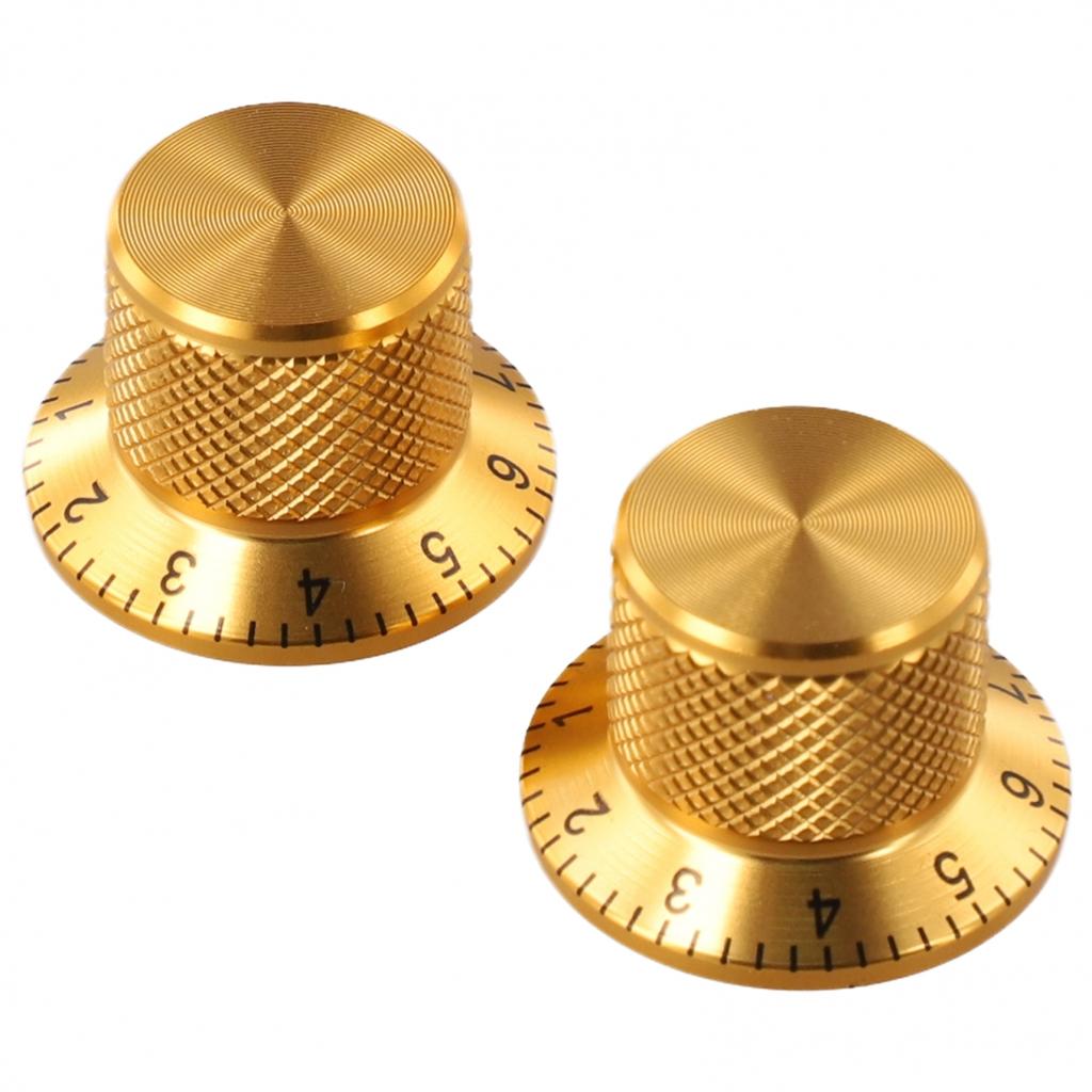 2PCS Precision Aluminum Potentiometer Knobs with Secure Fit for Guitars