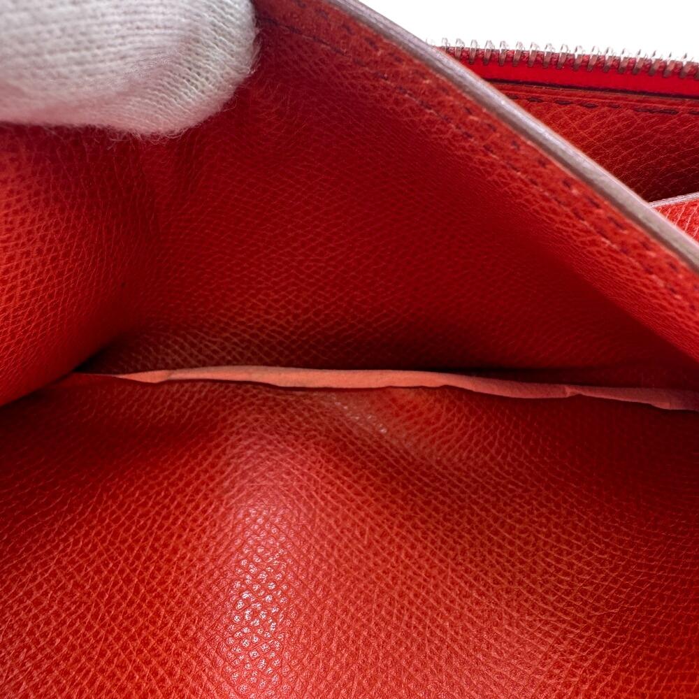 HERMES Long Wallet Tri-fold Epsom Bearn Dupri Purse Orange Epsom Women Used