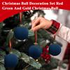 Vánoční ozdoby, Sada vánočních koulí červená, zelená a zlatá, Nerozbitná sada vánočních ozdob k zavěšení na stromek
