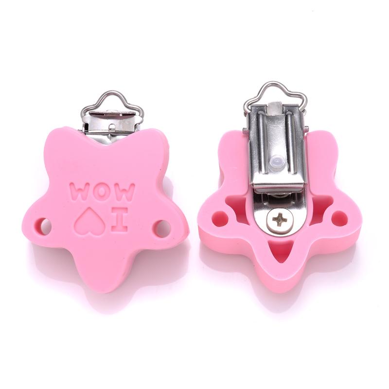 3Pcs Silicone Pacifier Clip Star Heart Round Silicone Clips for DIY Pacifier Chain Accessories Baby Soother Nursing Dummy Holder