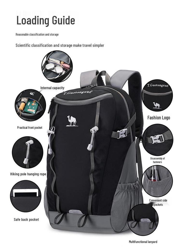 Camel Bergsteigerrucksack: Wasserdicht, Großes Fassungsvermögen, Multifunktional für Wandern & Reisen