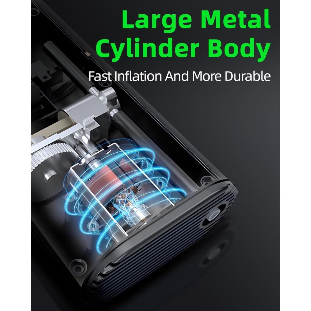 

YANTU Portable Air Compressor Tire Inflator Wired Electric Car Air Pump, Dc 12V Tire Pump with Digital Display for Car, Bicycle, чёрный