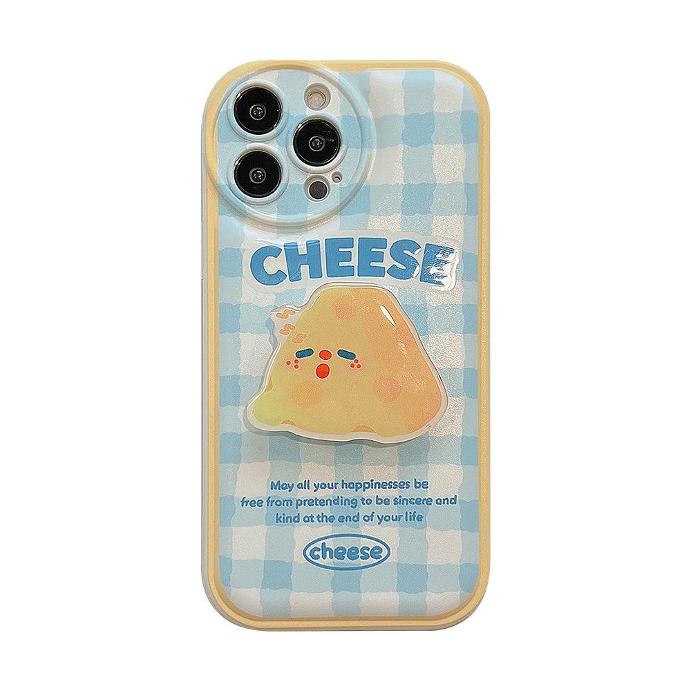Cheese Suitable for 14 Apple 16 Mobile Phone Case Iphone15plus New 13pro Silicone 12 Bracket 11 Soft Cover X