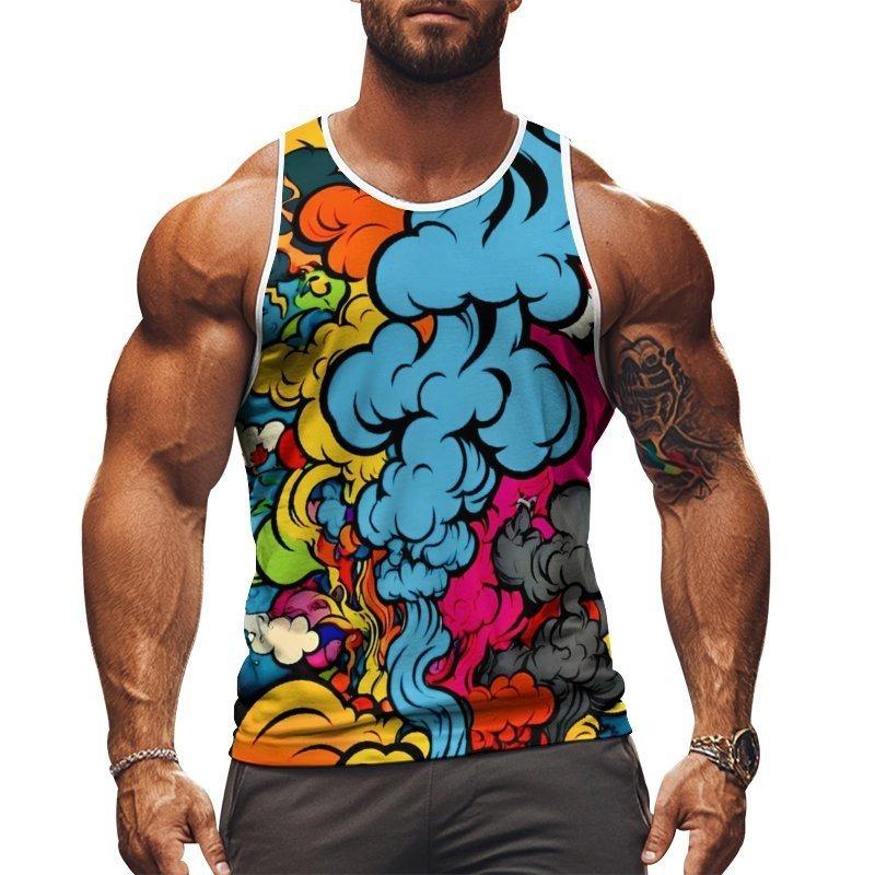 

Спортивная майка с 3D-принтом пива, летняя мужская Y2k, без рукавов, мужской топ оверсайз, модная уличная футболка 6XL