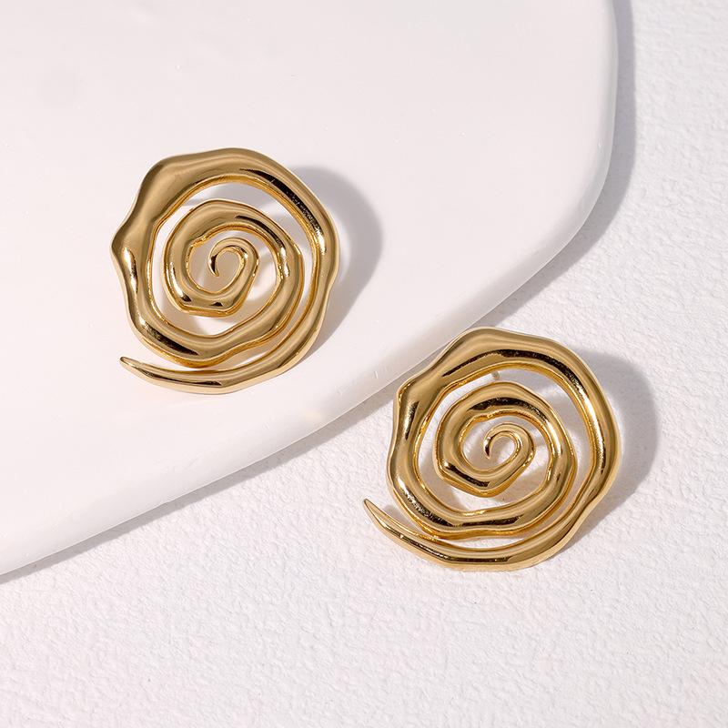 Luxury Stainless Steel Geometric Stud Earrings – Non-Fading, Simple Design